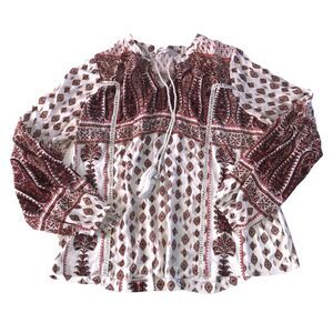 lucky brand Women’s Blouse Tassels Colorful Size Large